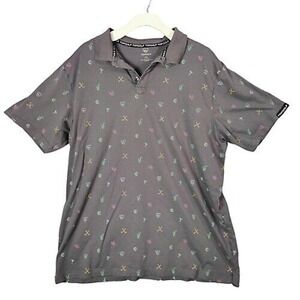Topgolf Colorful Graphic Polo Shirt Colorful Print Short Sleeve‎ Mens Size XXL